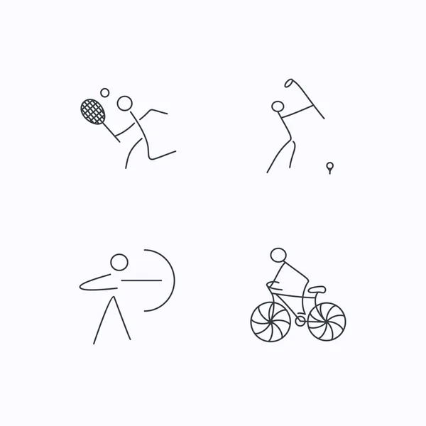 Biking, tennis and golf icons. — Stock Vector