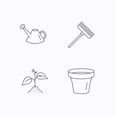 Filiz tesisi, sulama olabilir ve pot simgeler.