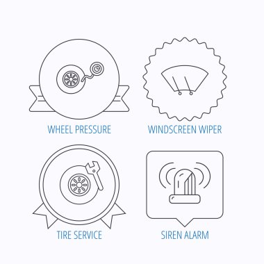Tekerlek basınç, lastik Servisi ve siren çalar.