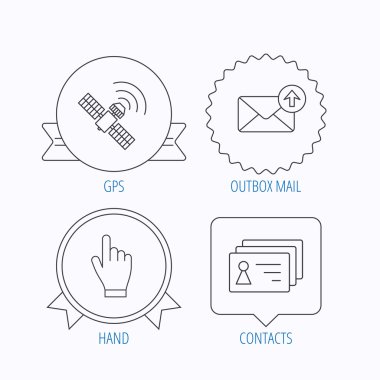 El işaretçisi, kişiler ve gps uydu simgeler.