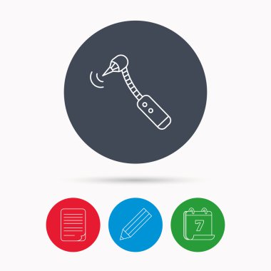 Delme aracı simgesi. Diş sözlü bur işareti.