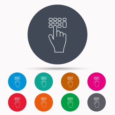 PIN kodu simgesini girin. İşaretçi işaret'i tıklatın.