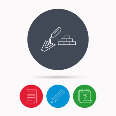 Bitirme simgesi. Tuğla işareti spatula.