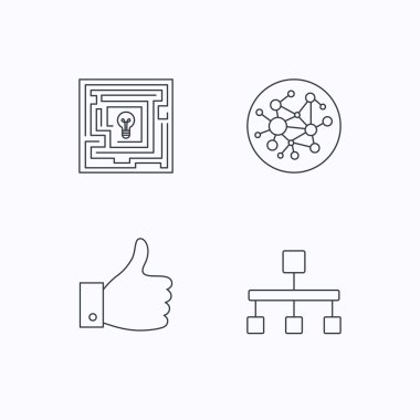 Global ağ gibi ve hiyerarşi simgeler.