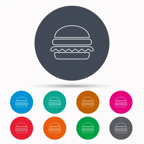 Icono de hamburguesa. Signo de comida rápida . — Vector de stock