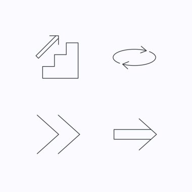 Oklar simgeler. Üst katta, lineer işaretler tekrar.