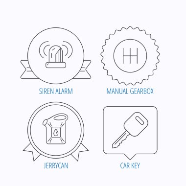 Manuel şanzıman, bidon ve araba tuþu simgeleri.
