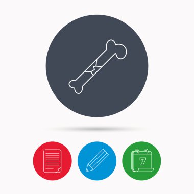 Kemik kırığı simgesi. Travmatoloji işareti.