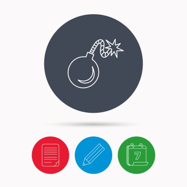 Retro bomba simgesi. Patlama patlayabilir işareti.