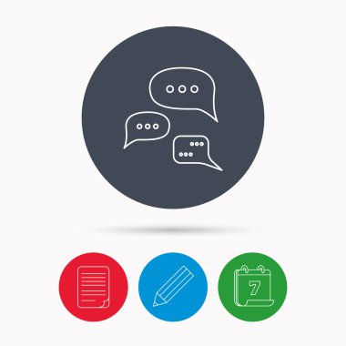 Görüşme simgesi. Sohbet konuşma kabarcıklar işareti.