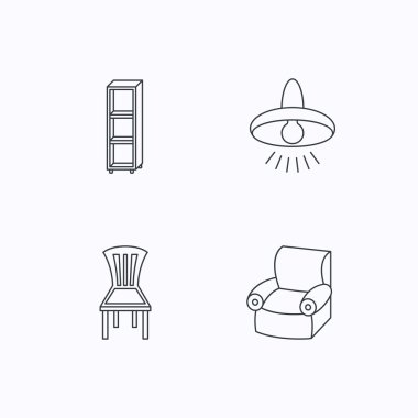 Sandalye, lamba ve koltuk simgeler tavan.