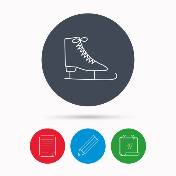 Icono de patines. Señal de equipo de patinaje artístico . — Vector de stock