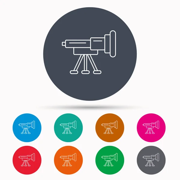 Telescope icon. Spyglass sign.