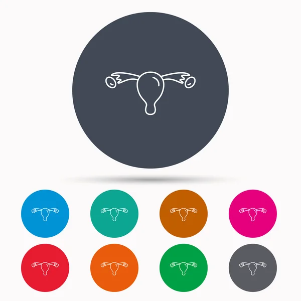 Icona dell'utero. Segno ovarico . — Vettoriale Stock