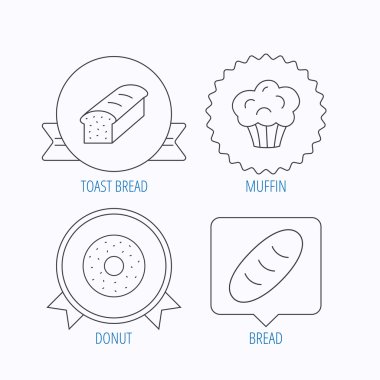 Çörek, çörek ve tost ekmeği simgeleri.