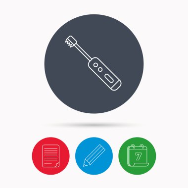 Elektrikli diş fırçası simgesi. Diş işareti Temizleme.