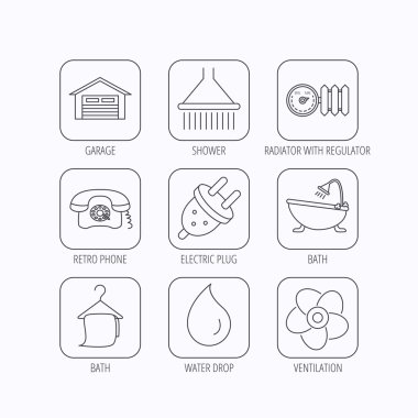 Havalandırma, ısı radyatör ve elektrik fişi.