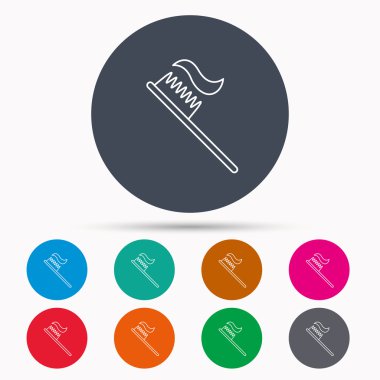 Diş fırçası simgesi. Diş macunu işareti.