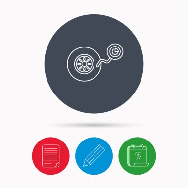 Tekerlek Baskı simgesi. Lastik Servisi işareti.