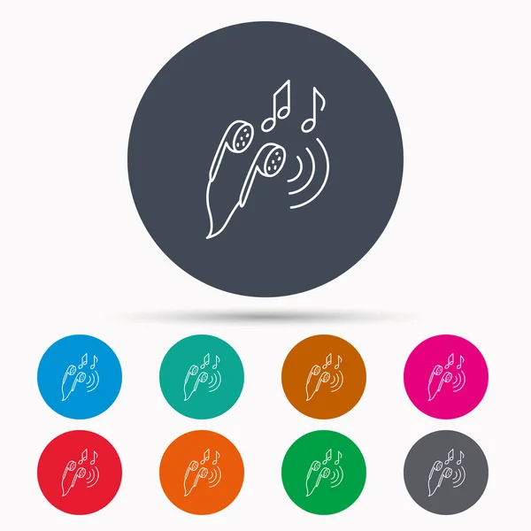 Headphones icon. Musical notes signs. — Stock Vector