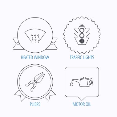 Motor yağı değiştirmek, trafik ışıkları ve pense.