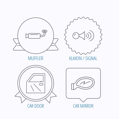 Arabanın kapısını, susturucu ve klakson sinyal simgeleri.