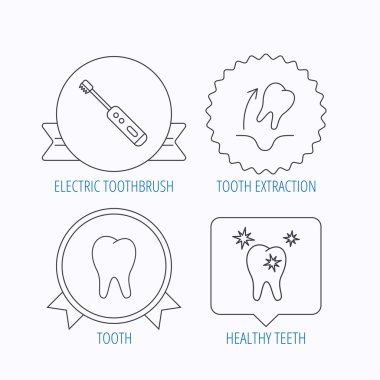 Diş çekimi, elektrikli diş fırçası simgeler.