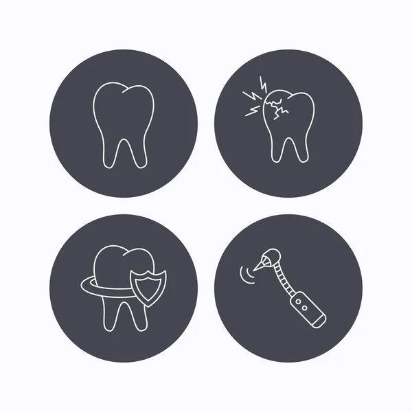 Icônes d'outils de dentition, de perçage et de perçage . — Image vectorielle