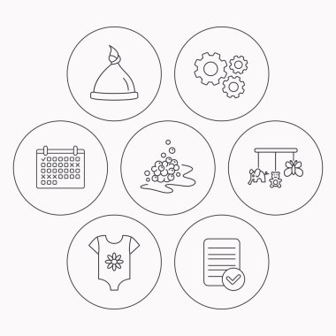 Bebek Giysi, banyo kabarcıklar ve şapka simgeler.