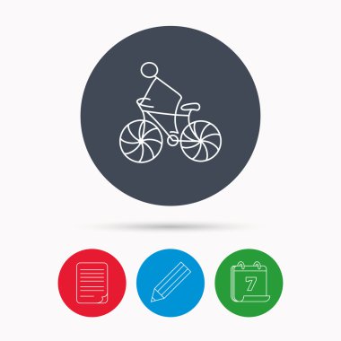 Bisikleti spor idolü. Bisiklet Yarışı işareti.