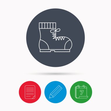 Önyükleme simgesi. Yürüyüş ya da iş ayakkabı işareti.