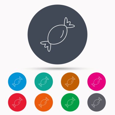 Şeker simgesi. Tatlı şeker lolipop işareti.