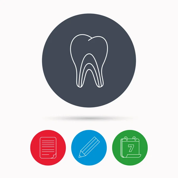 Dentinal tubules 아이콘입니다. 치아 약 기호. — 스톡 벡터