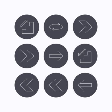 Oklar simgeler. Üst katta, lineer işaretler tekrar.