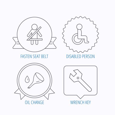 Anahtar, yağ değişimi anahtarı ve emniyet kemeri tutturmak.