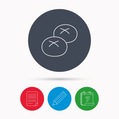 Ekmek rulo veya buns simgesi. Doğal gıda işareti.