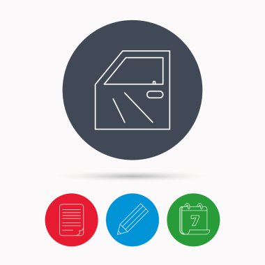 Araba kapısı simgesi. Otomobil kilit işareti.