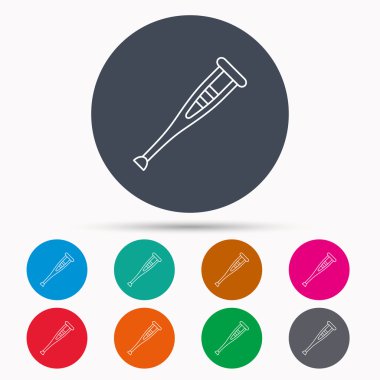 Koltuk değneği simgesi. Ortopedik tedavi işareti.