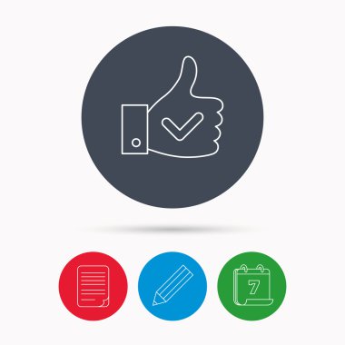 Yukarı gibi simge başparmak. Süper cool oy işareti.