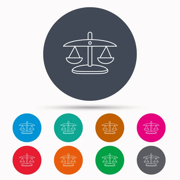 Scales of Justice icon. Law and judge sign. — Stock Vector