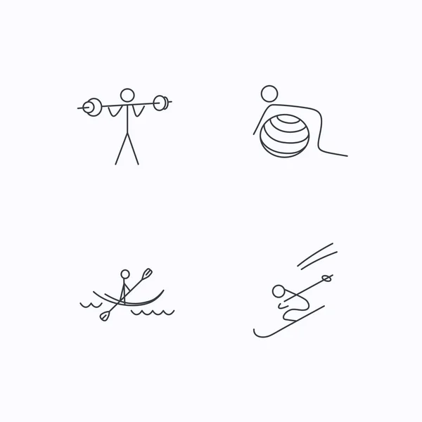 Гімнастика, байдарки та лижні ікони . — стоковий вектор