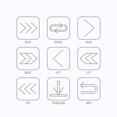 Oklar simgeler. Download, lineer işaretler tekrar.