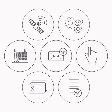 El işaretçisi, kişiler ve gps uydu simgeler.