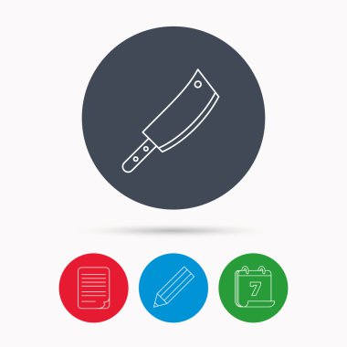 Kasap bıçağı simgesi. Mutfak Şef aracı işareti.