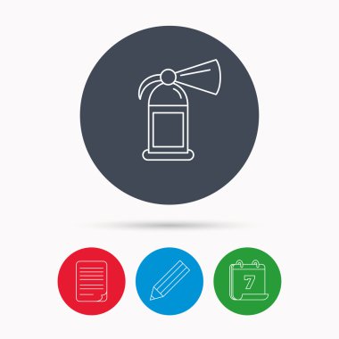 Yangın söndürücü simgesi. Alev koruma işareti.