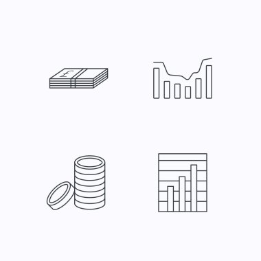 Nakit para ve dinamik grafik simgeleri.