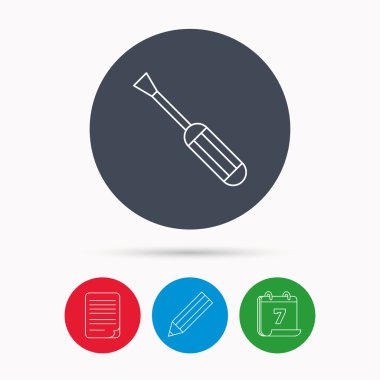 Tornavida simgesi. Onarım veya düzeltme aracı işareti.