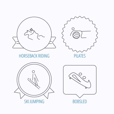 Pilates, kızak ve simgeler binicilik.