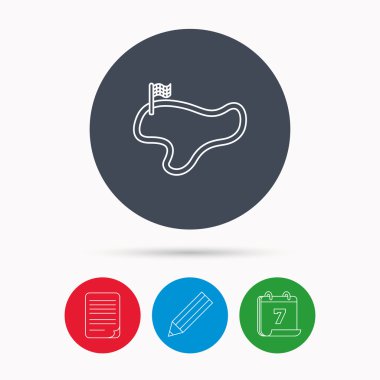 Parça veya tur simge yarış. Bayrak işareti bitirmek.