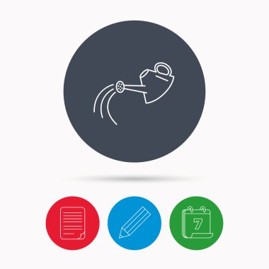 Sulama tenekesi simgesini. Bahçıvan ekipman işareti.